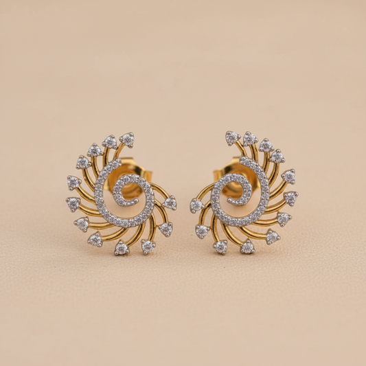 Golden Padmavati American Diamond Studs