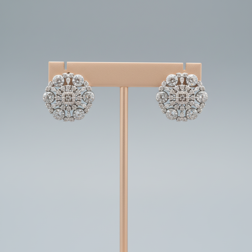 Silvery Varsha American Diamond Studs