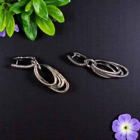 Silvery Kalyani American Diamond Danglers