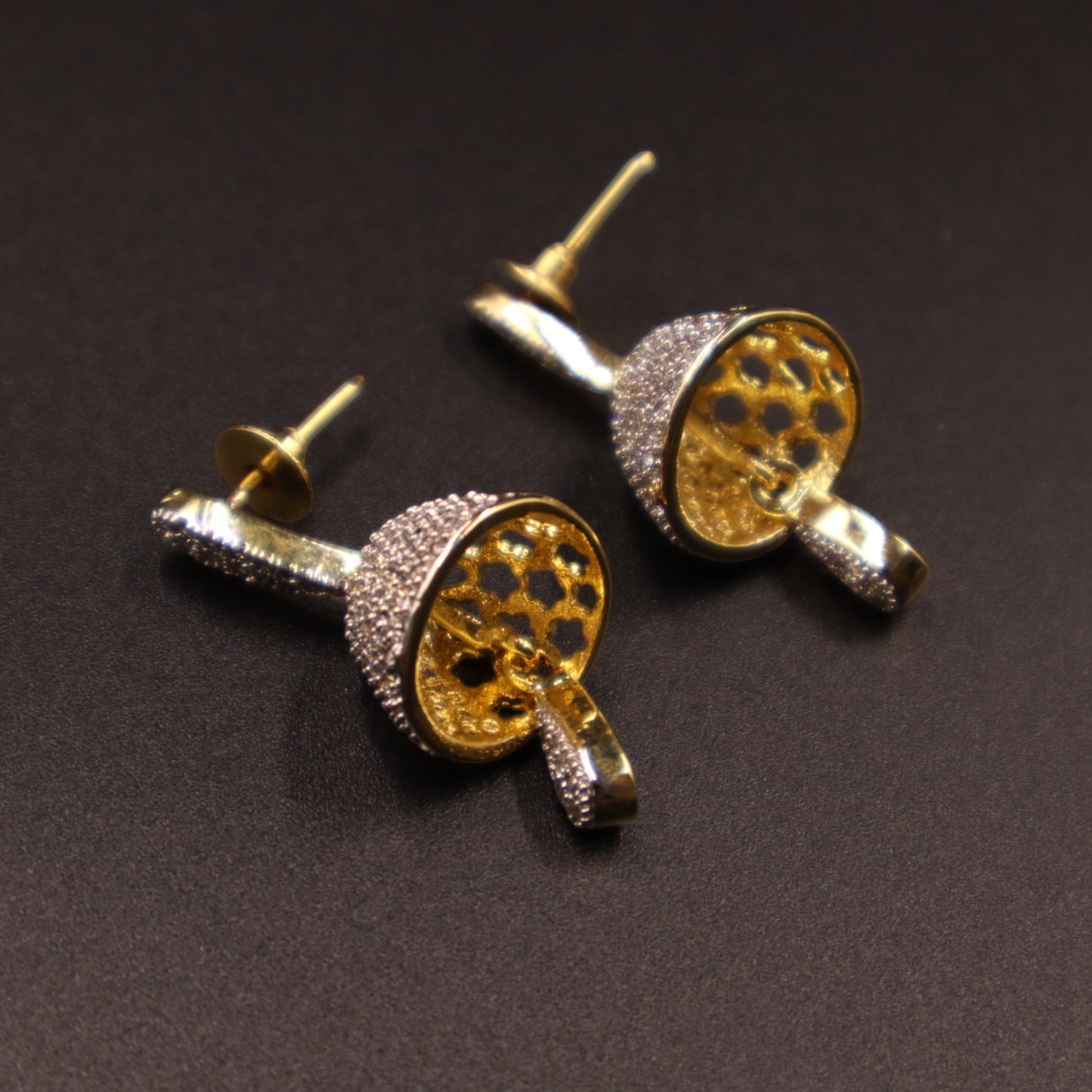 Golden Gatima American Diamond Jhumkis