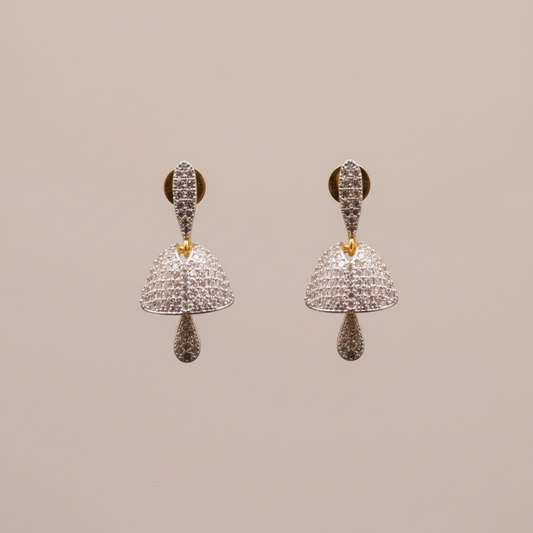 Golden Gatima American Diamond Jhumkis