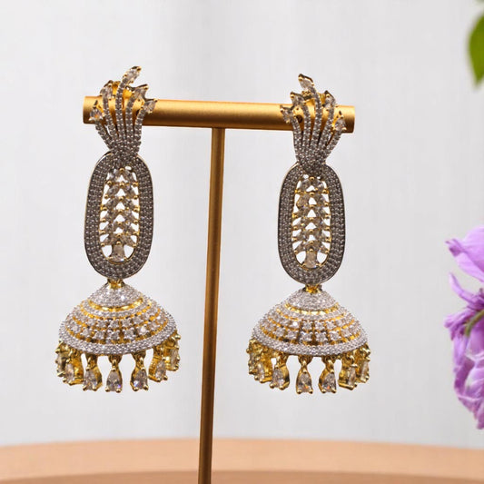 Golden Archana American Diamond Danglers