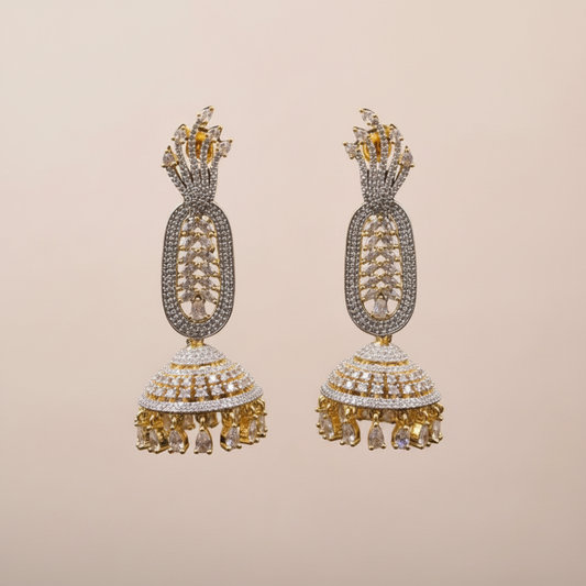 Golden Archana American Diamond Danglers