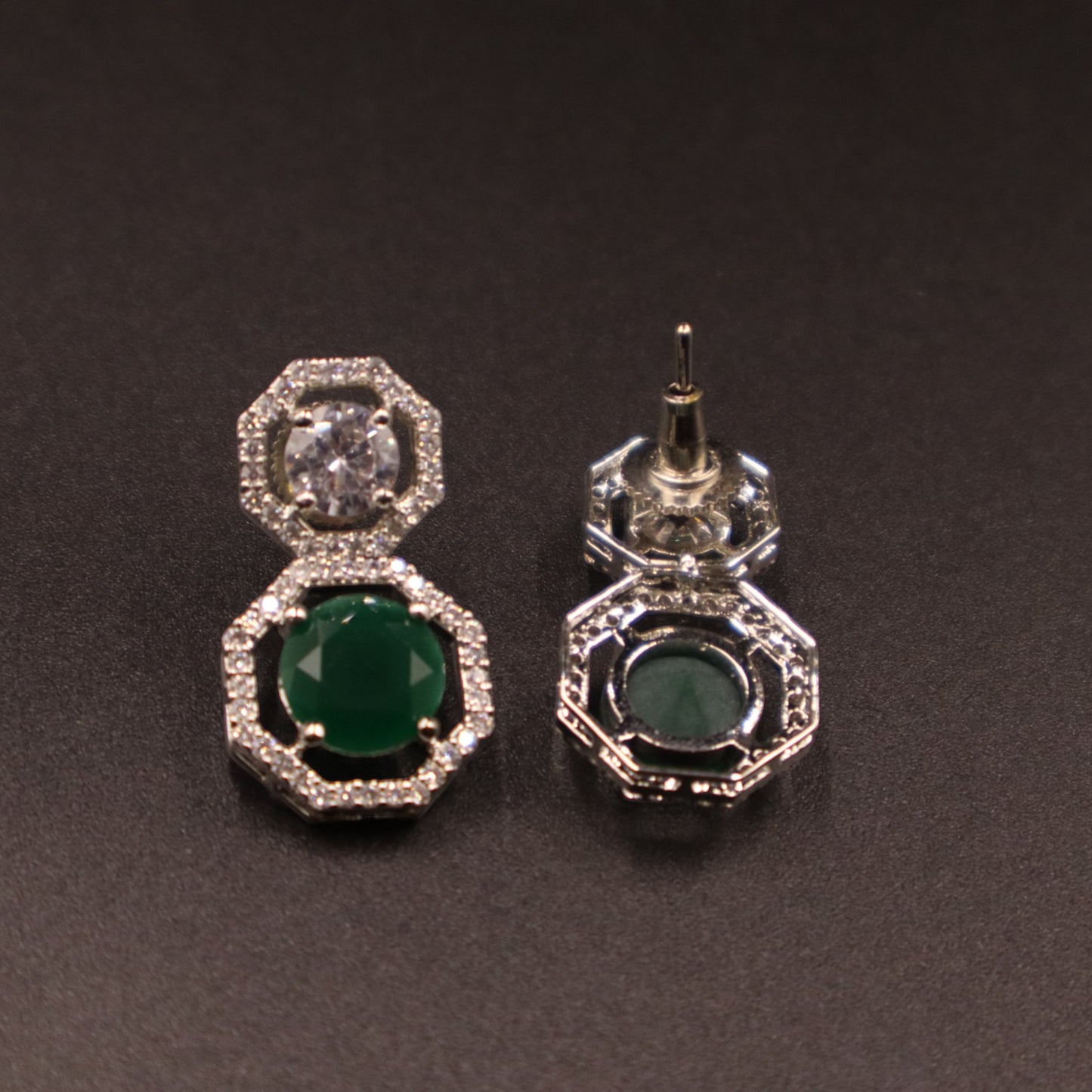 Emerald Ketki American Diamond Studs