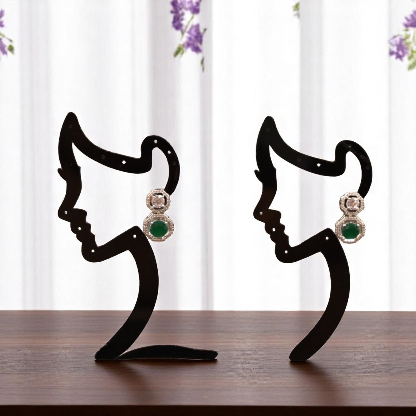 Emerald Ketki American Diamond Studs