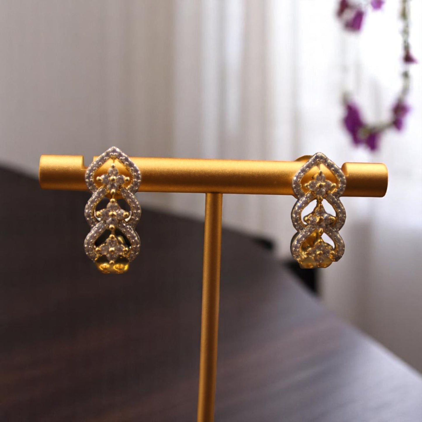 Golden Sakriti American Diamond Studs