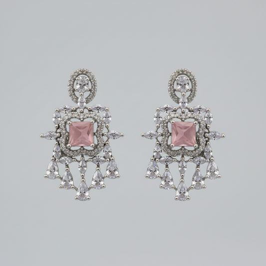 Pink Gauravi American Diamond Danglers