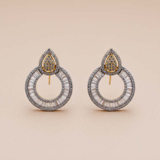 Golden Sahiba American Diamond Studs
