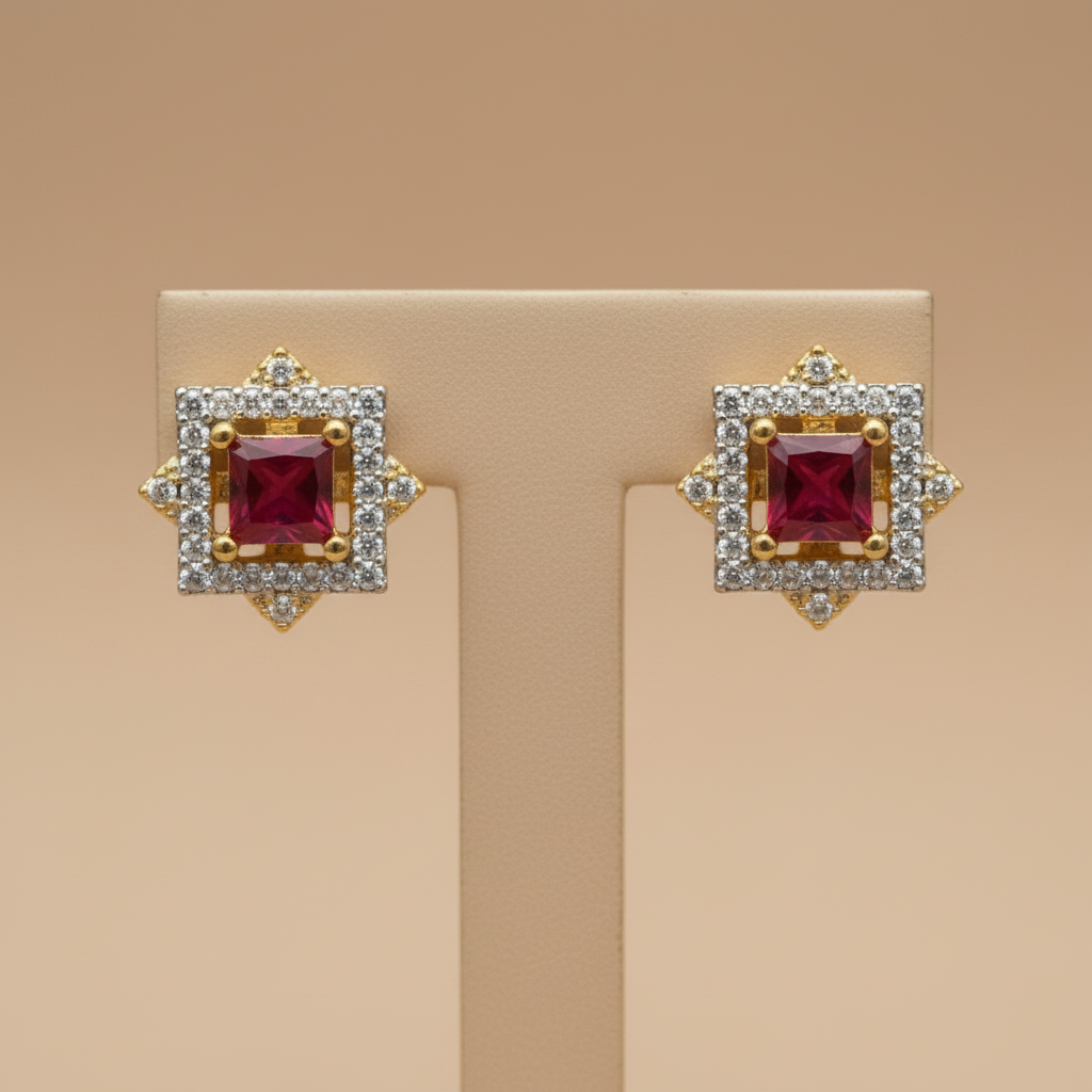 Ruby Kamna American Diamond Studs