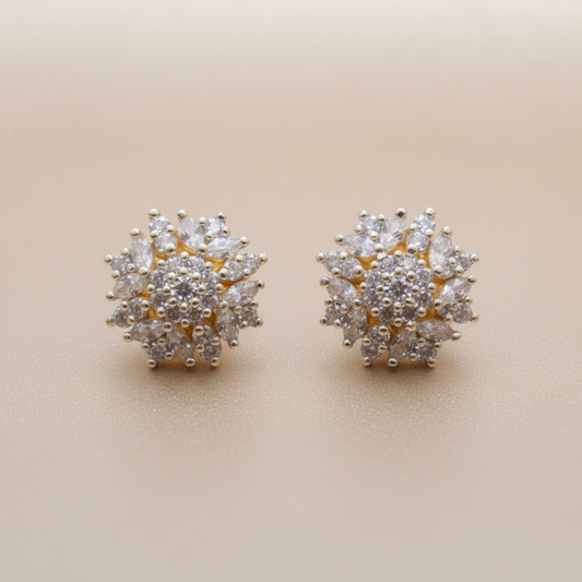 Golden Jyoti American Diamond Studs