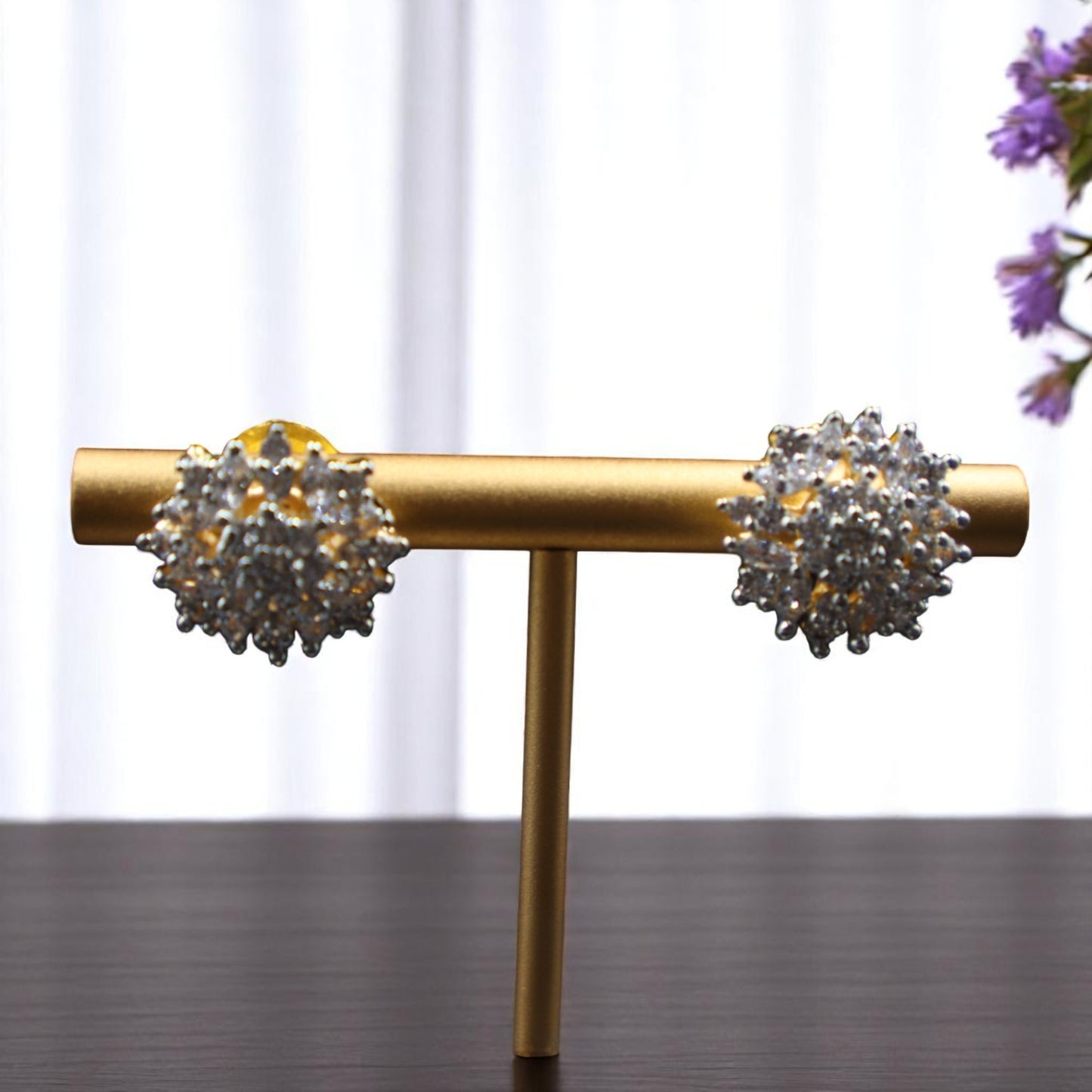 Golden Jyoti American Diamond Studs