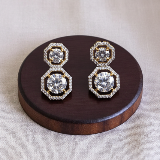 Golden Ketki American Diamond Studs