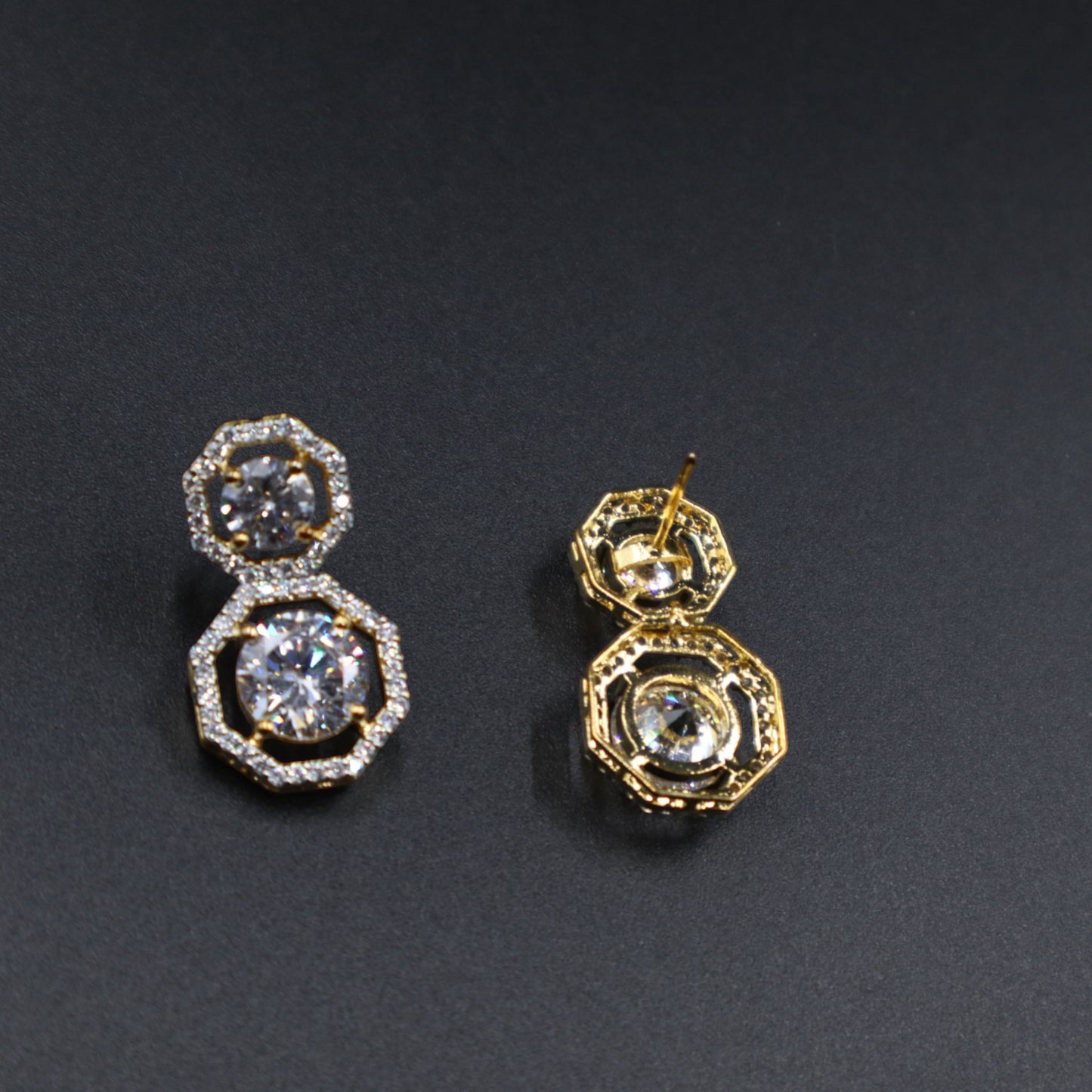 Golden Ketki American Diamond Studs