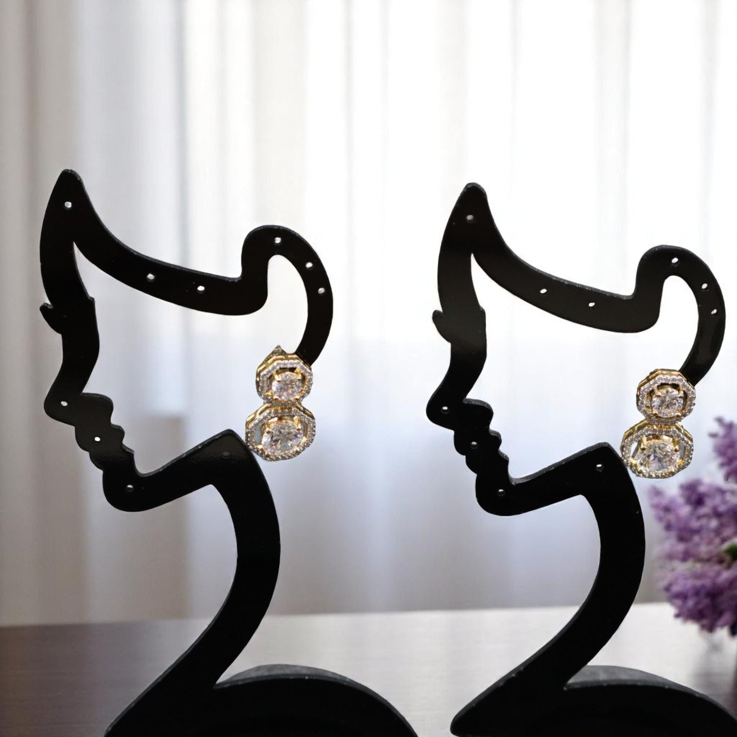 Golden Ketki American Diamond Studs