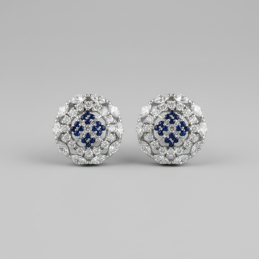 Royal Blue Kavita American Diamond Studs