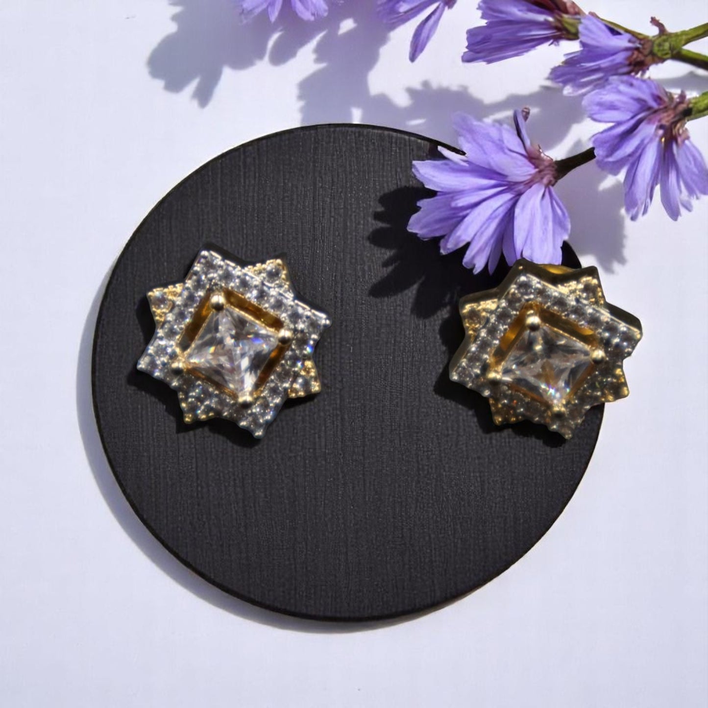 Golden Kamna American Diamond Studs