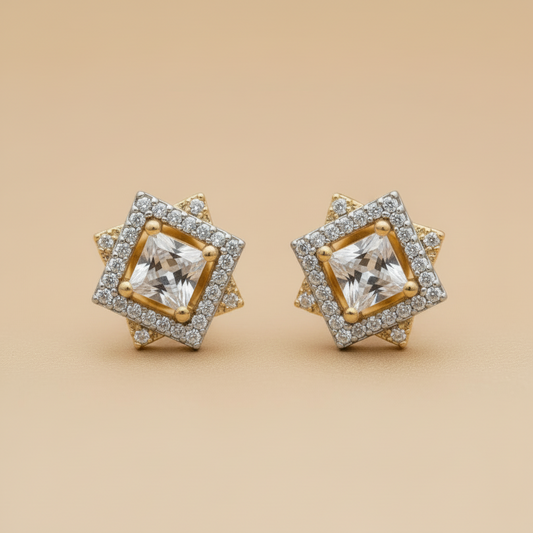 Golden Kamna American Diamond Studs