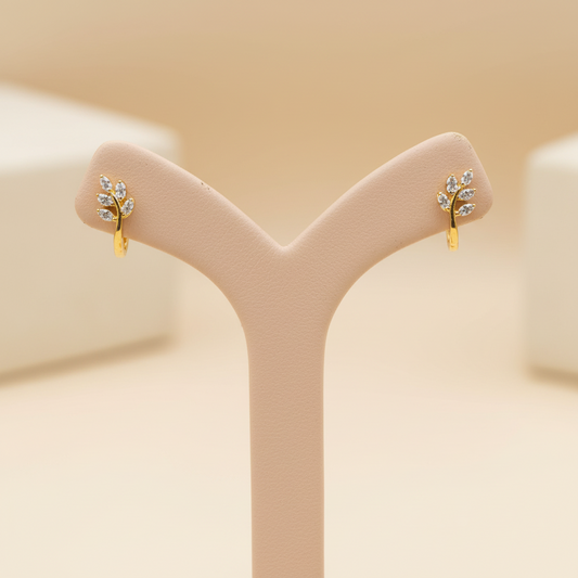 Golden Ankita American Diamond Hoops