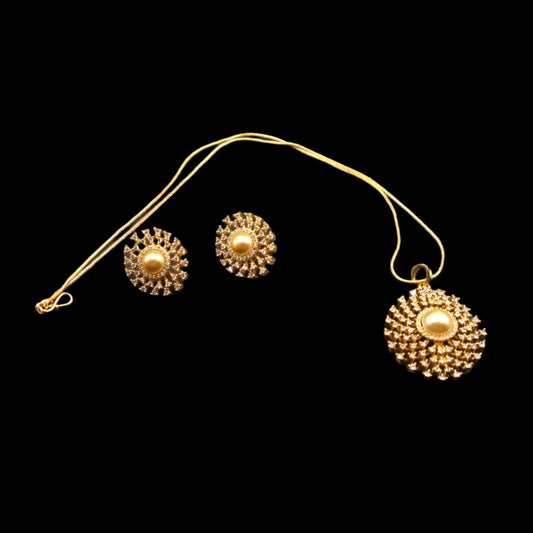 Golden Ekvira American Diamond Pendant set