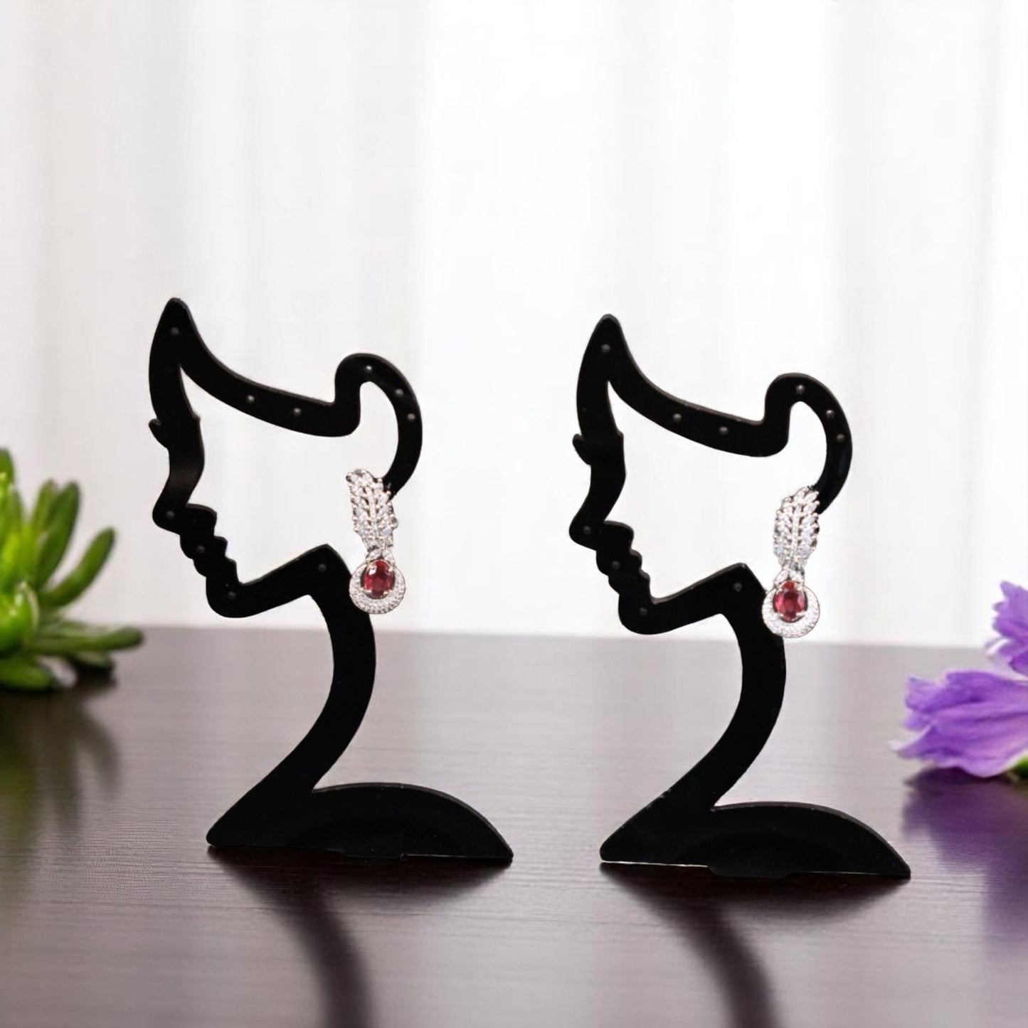 Dark Pink Zeenia American Diamond Danglers