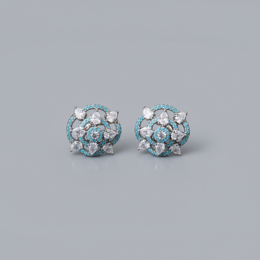 Light Blue Trisha American Diamond Studs
