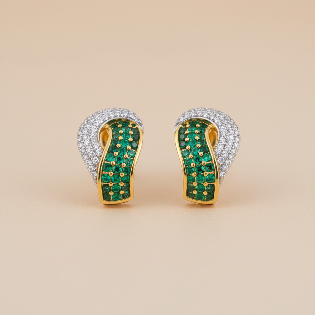 Emerald Jhanvi American Diamond Studs
