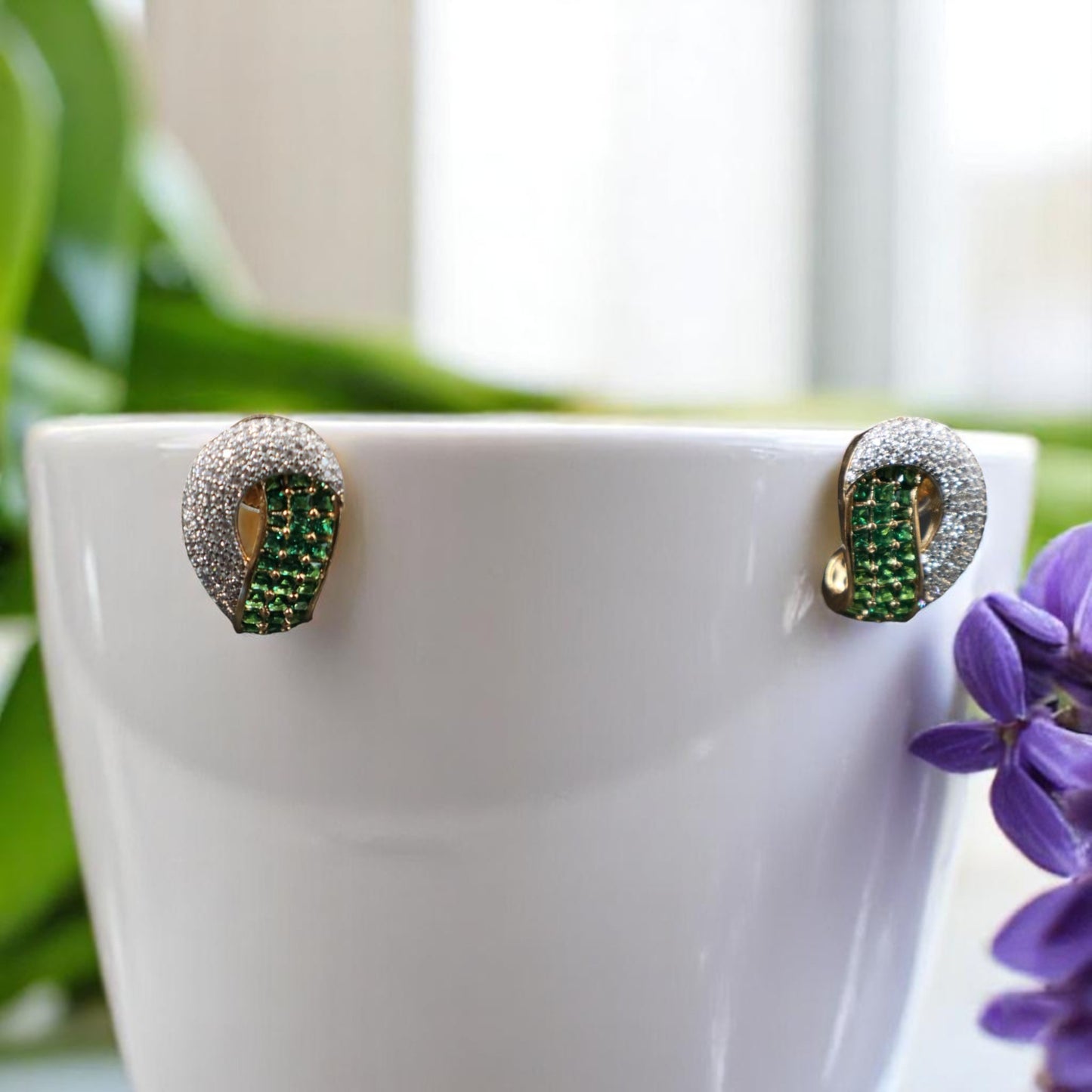Emerald Jhanvi American Diamond Studs