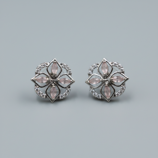 Pink Shivani American Diamond Studs