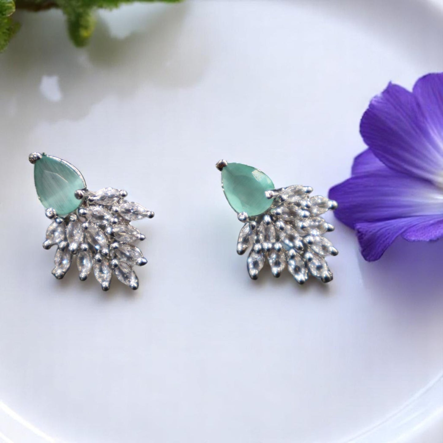 Turquoise Sumukhi American Diamond Studs