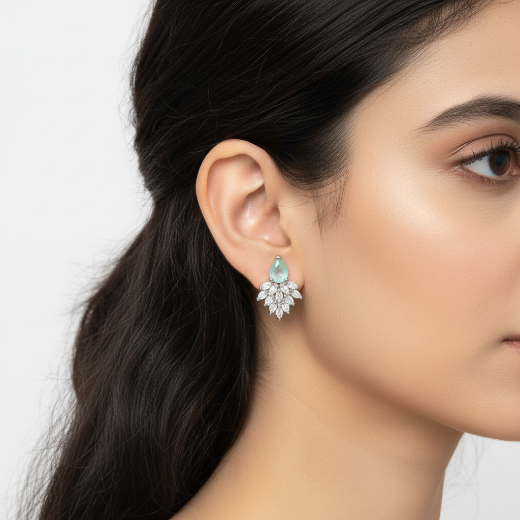Turquoise Sumukhi American Diamond Studs