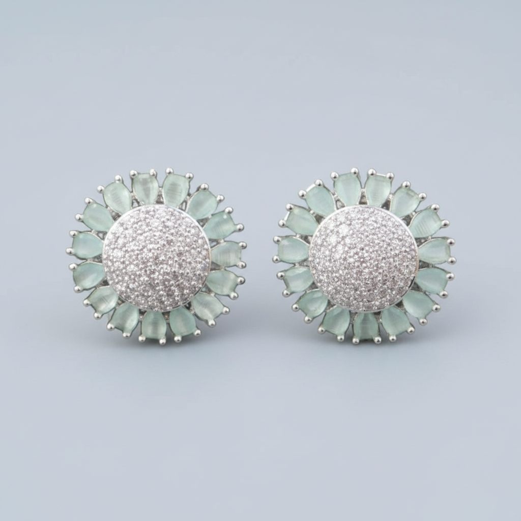 Turquoise Hemangi American Diamond Studs