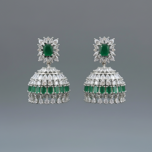 Emerald Sumitra American Diamond Jhumkis