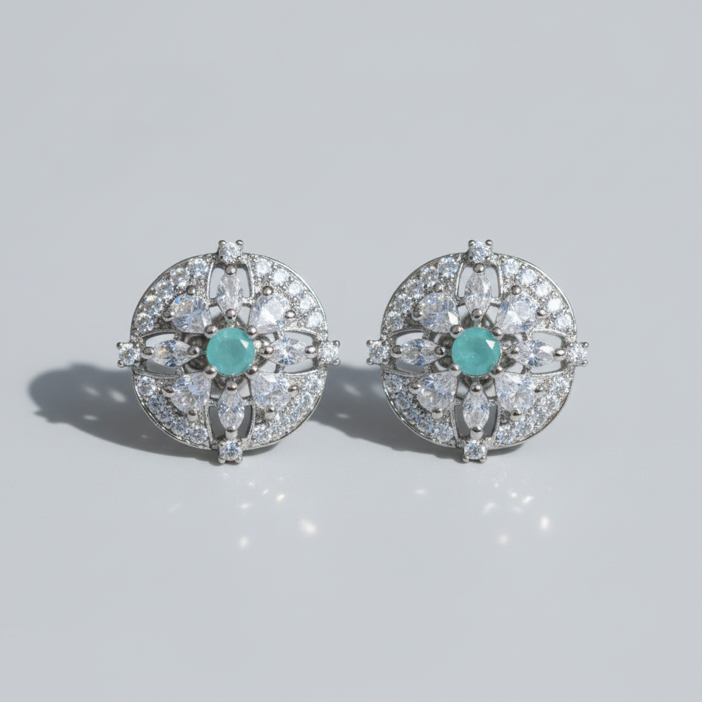 Turquoise Nikita American Diamond Studs