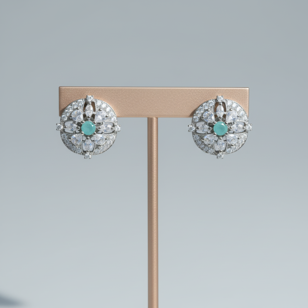 Turquoise Nikita American Diamond Studs