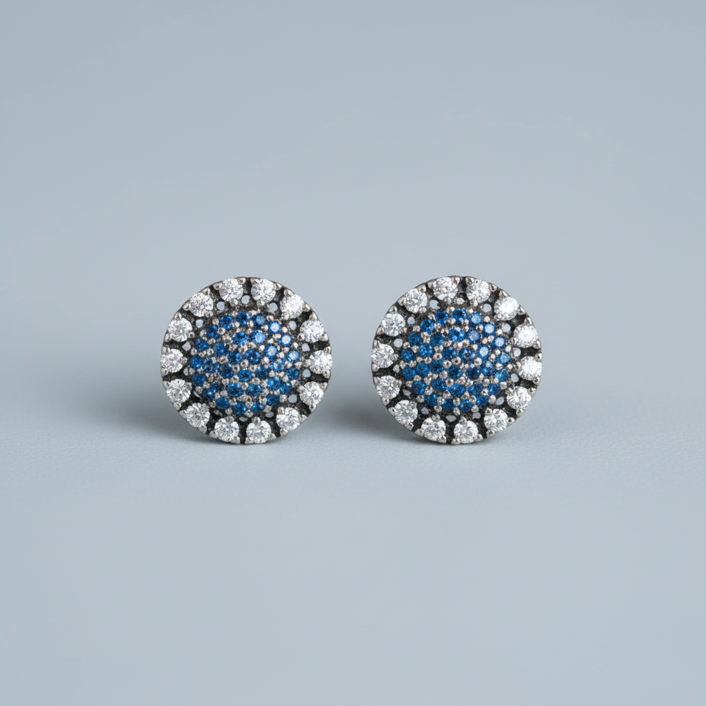 Royal Blue Neelu American Diamond Studs