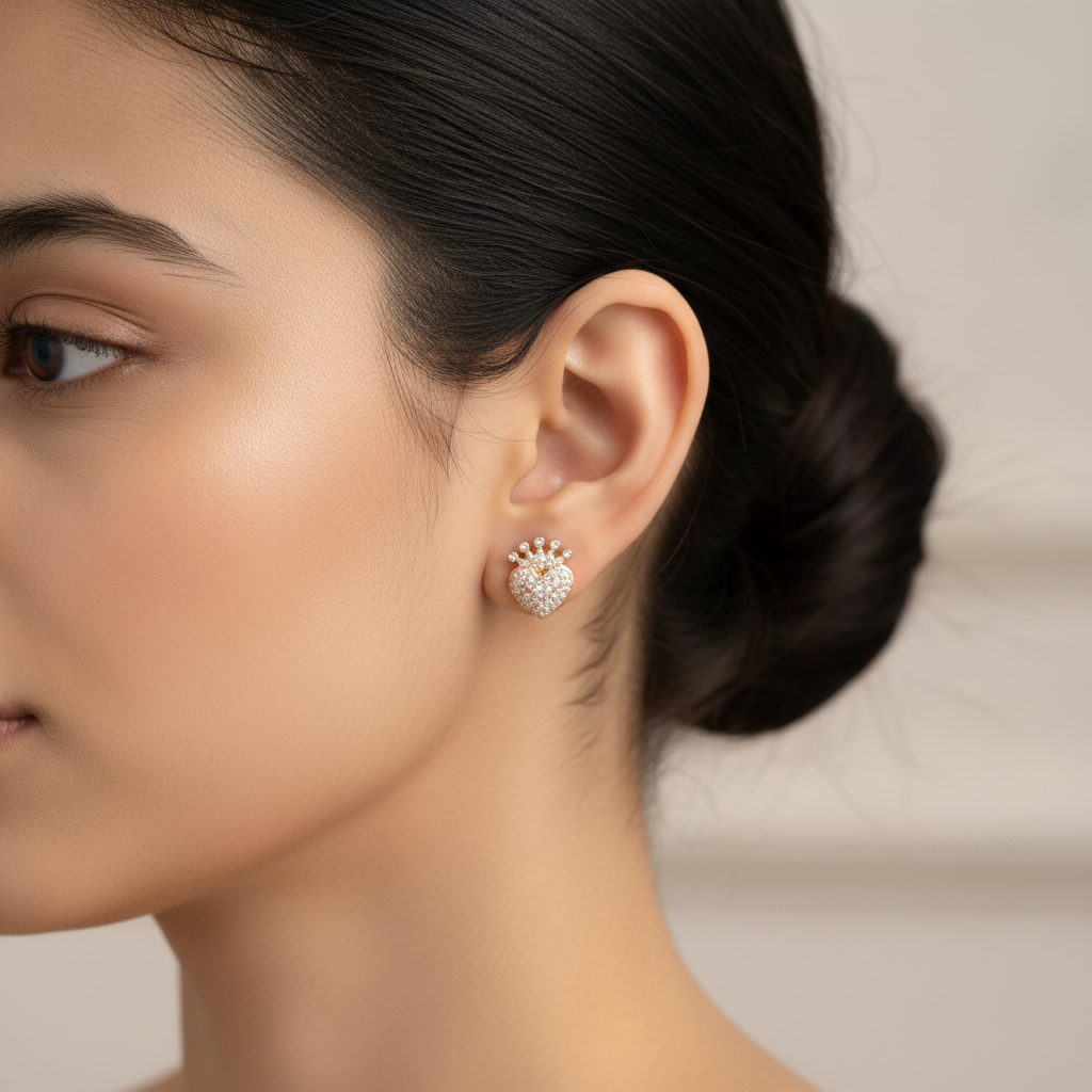 Rose Gold Pratiksha American Diamond Studs