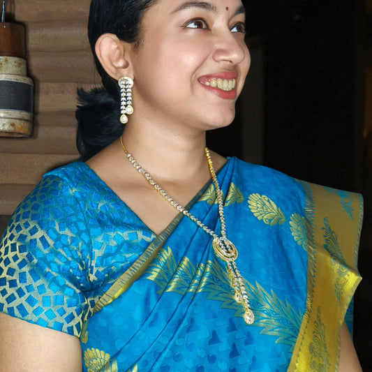 Golden Deeptha American Diamond Necklace set